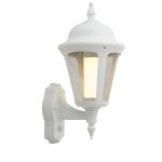 Ansell LED Wall Light Latina Lantern White - Suitable for E27 up to 42W | IP65 - Motion and Light Sensor
