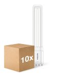 Multipack 10x Philips CorePro PL-L LED Bulb EM/Mains 8W - 840 Cool White | Replaces 18W