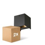 Duopack D'Lite LED Wall Light Elingen Aluminium Black 4.9W 290lm - 830 Warm White | Light Sensor