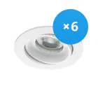 Multipack 6x Noxion Recessed Spot Vision MR16 Tiltable White | Cutout 69mm - GU10 Socket